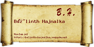 Bálinth Hajnalka névjegykártya