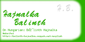 hajnalka balinth business card